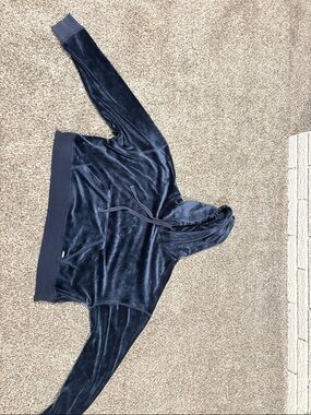 Hollister Velvet Hoodie - Navy Blue